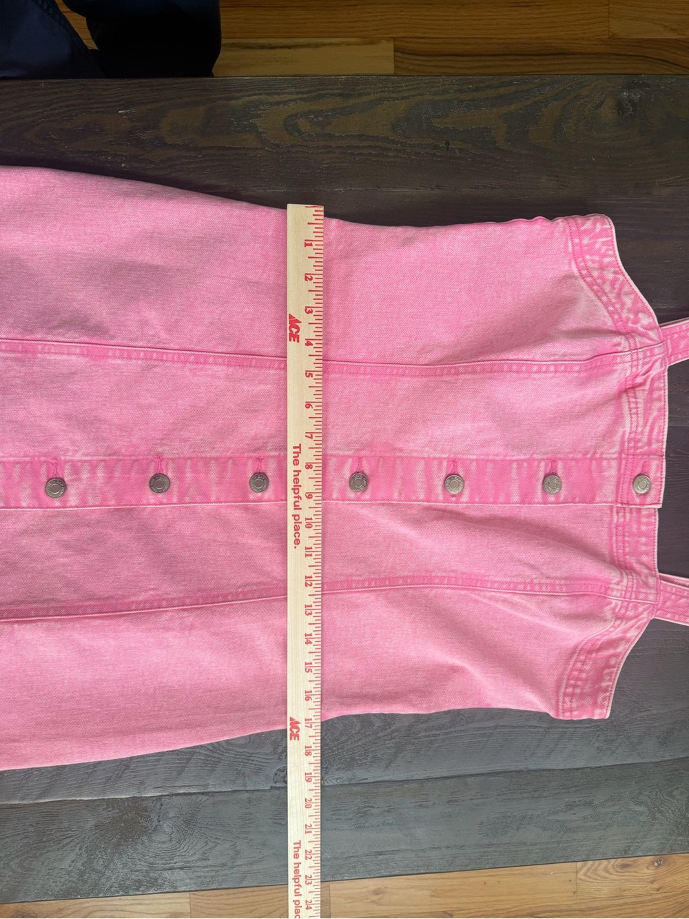 GAP Pink Denim Button-Front Mini Dress - Picture 6 of 7
